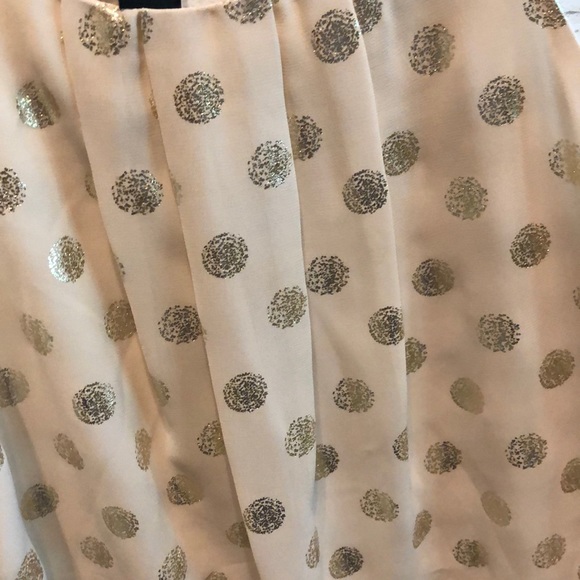 Cream Sleeveless Top with Gold Polka Dots - Picture 3 of 4